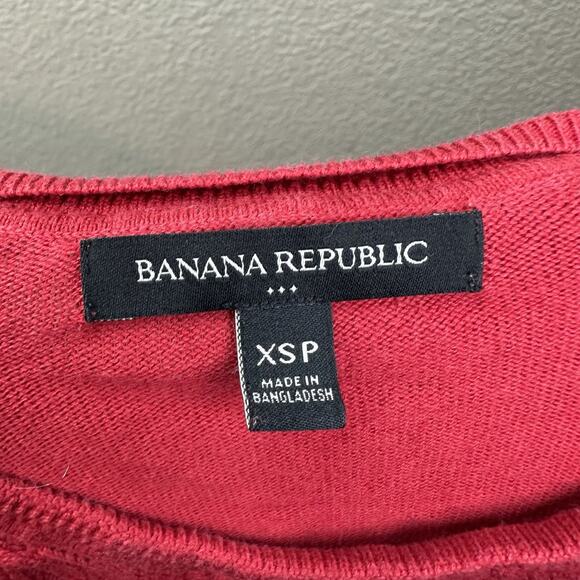 Banana Republic Lofty Crewneck Sweater Womens Petite XS Red Knit Pullover - Picture 11 of 12
